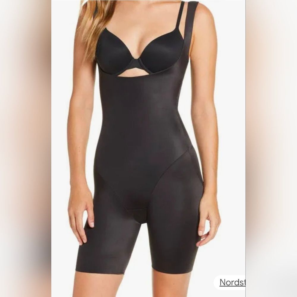 NWT TC Fine Intimates Back Magic Open-Bust Thigh Slimmer Bodysuit